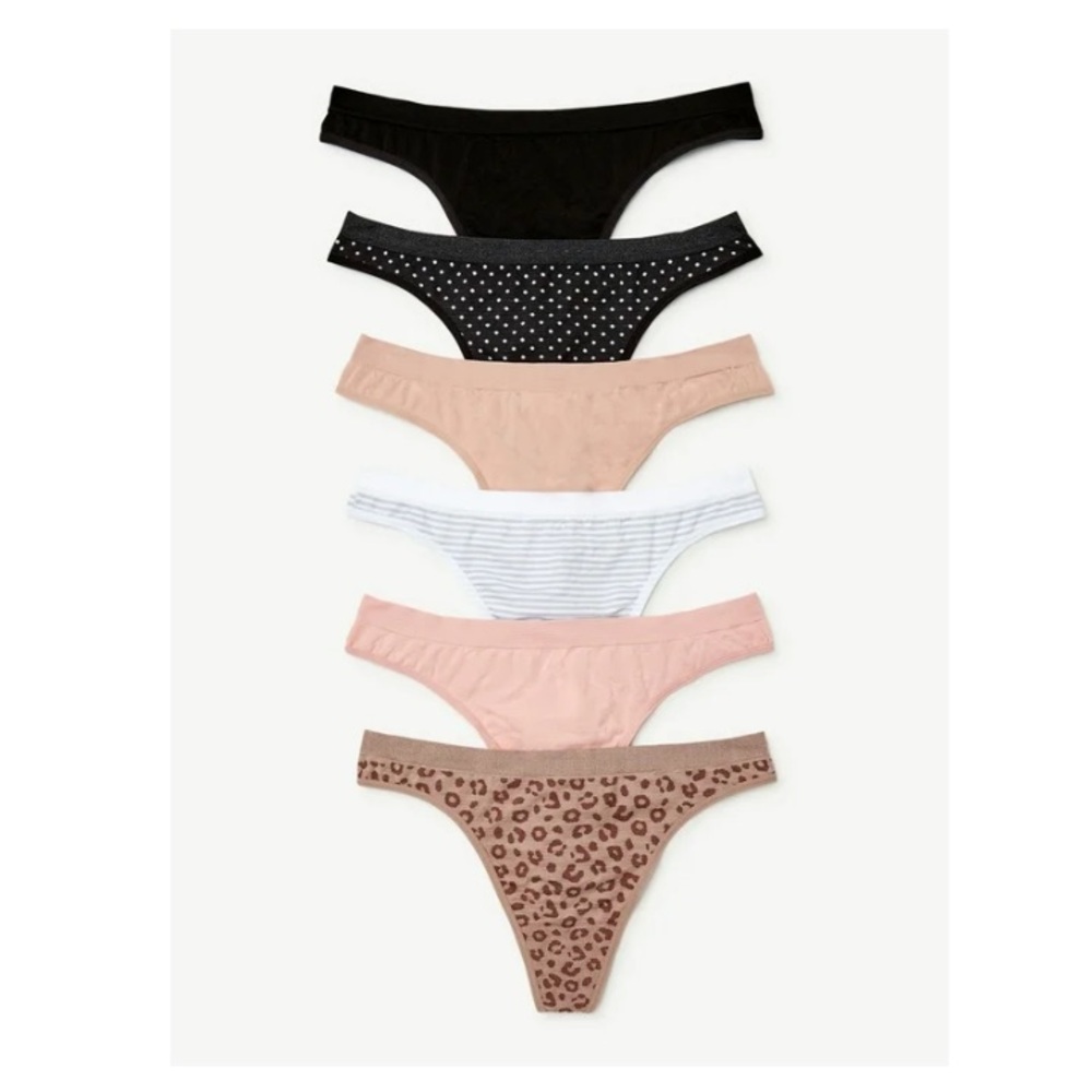 NEW 6-pack Joyspun Women’s XXXL Assorted Multi Seamless Thong Panties Set NIB - Picture 2 of 12